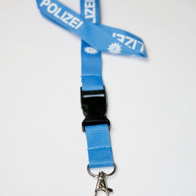 Schlüsselband Polizei schwarz blau 